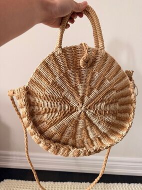 Billabong x Sincerely Jules Round Woven Straw Beach Bag